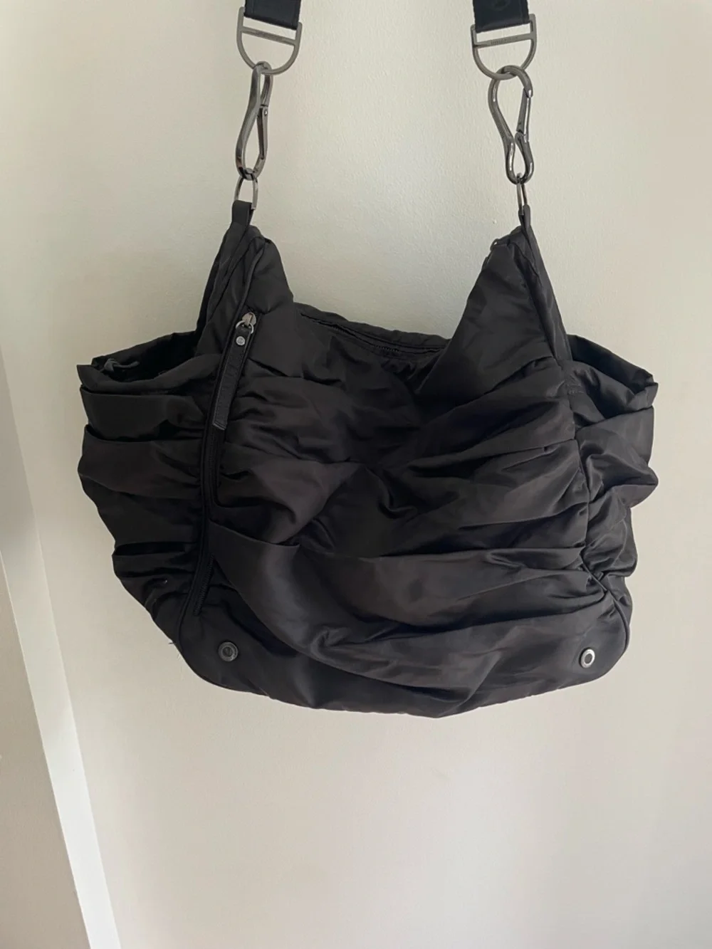 lululemon athletica Black Ruffled Nylon Shoulder Tote - Picture 9 of 16